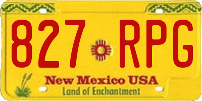 NM license plate 827RPG