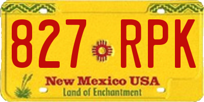 NM license plate 827RPK