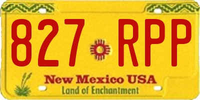 NM license plate 827RPP