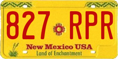NM license plate 827RPR