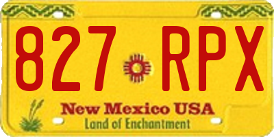 NM license plate 827RPX