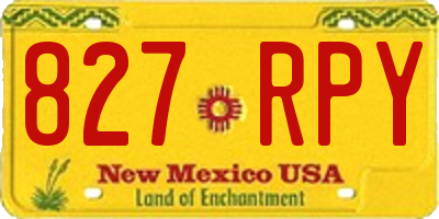 NM license plate 827RPY