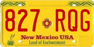 NM license plate 827RQG
