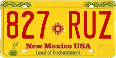NM license plate 827RUZ