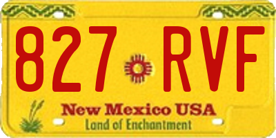 NM license plate 827RVF