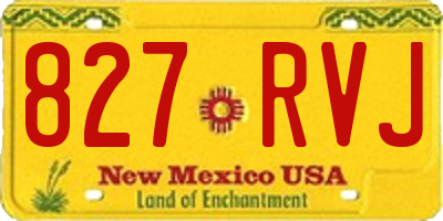 NM license plate 827RVJ