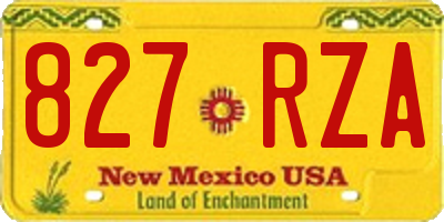 NM license plate 827RZA
