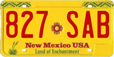 NM license plate 827SAB