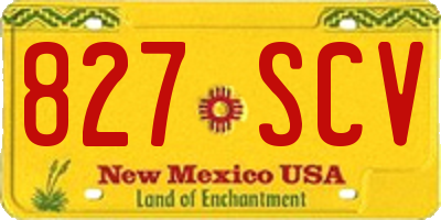 NM license plate 827SCV
