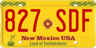 NM license plate 827SDF