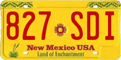 NM license plate 827SDI