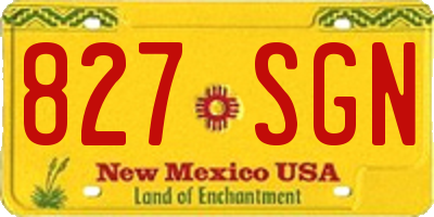 NM license plate 827SGN