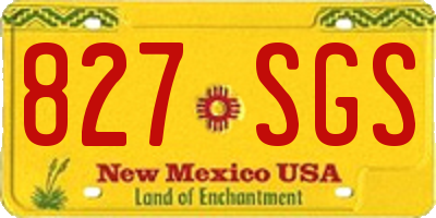 NM license plate 827SGS