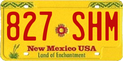 NM license plate 827SHM