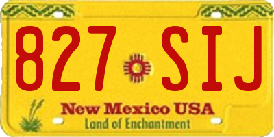 NM license plate 827SIJ