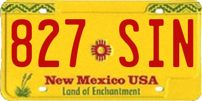 NM license plate 827SIN