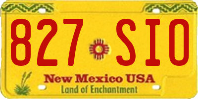 NM license plate 827SIO