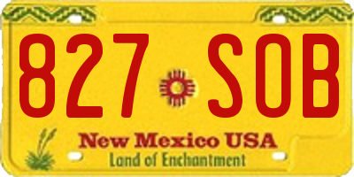 NM license plate 827SOB