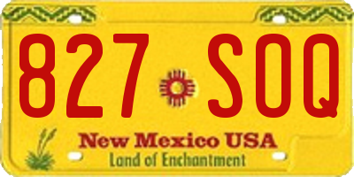NM license plate 827SOQ