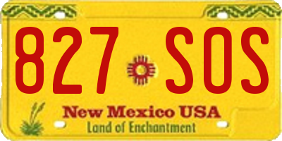NM license plate 827SOS