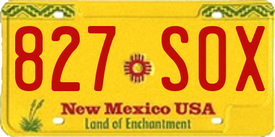 NM license plate 827SOX