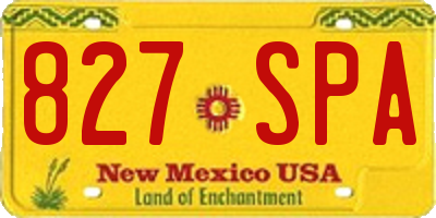 NM license plate 827SPA