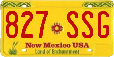 NM license plate 827SSG