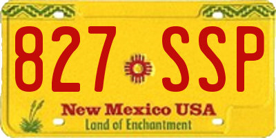 NM license plate 827SSP