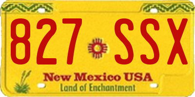 NM license plate 827SSX