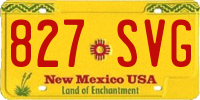 NM license plate 827SVG