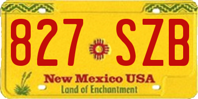 NM license plate 827SZB