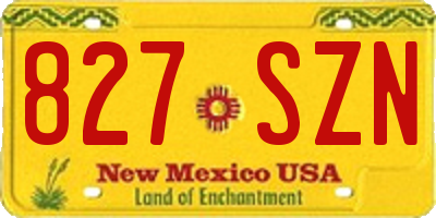 NM license plate 827SZN