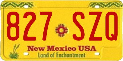 NM license plate 827SZQ