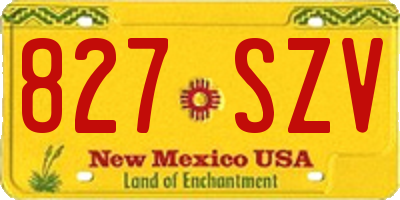 NM license plate 827SZV