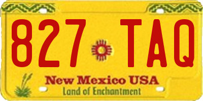 NM license plate 827TAQ