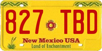 NM license plate 827TBD