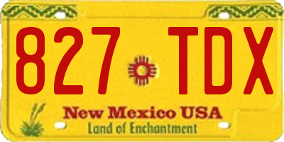 NM license plate 827TDX