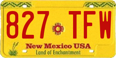 NM license plate 827TFW
