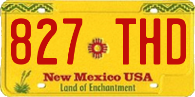 NM license plate 827THD