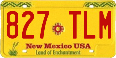 NM license plate 827TLM