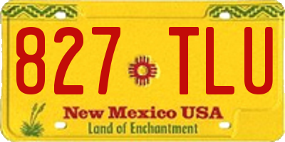 NM license plate 827TLU