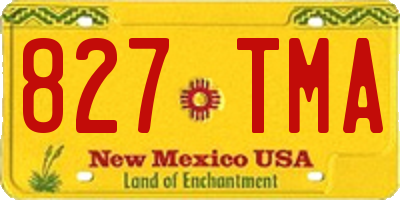 NM license plate 827TMA