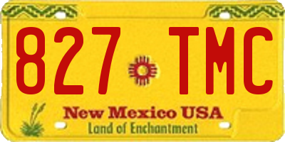 NM license plate 827TMC