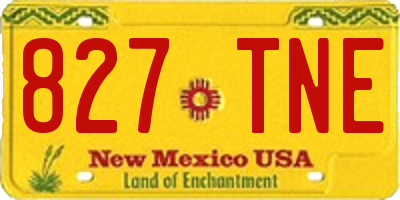 NM license plate 827TNE