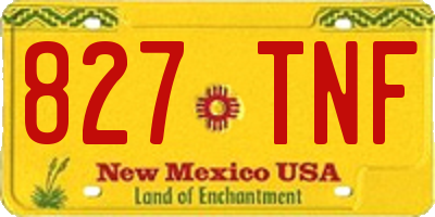 NM license plate 827TNF