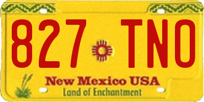 NM license plate 827TNO