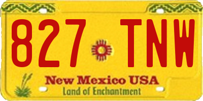 NM license plate 827TNW