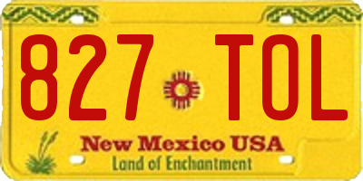 NM license plate 827TOL