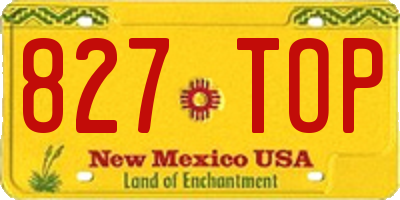 NM license plate 827TOP