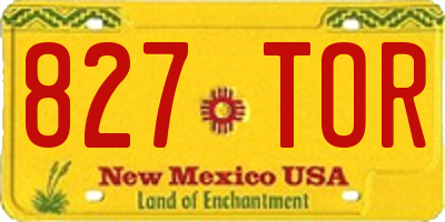 NM license plate 827TOR